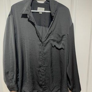 AE Oversized Silky Button-Up Shirt XL